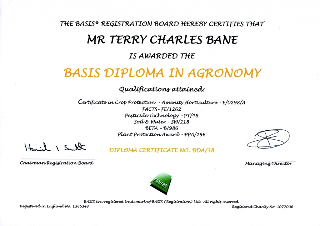 B.A.S.I.S. Diploma in Agronomy 2009